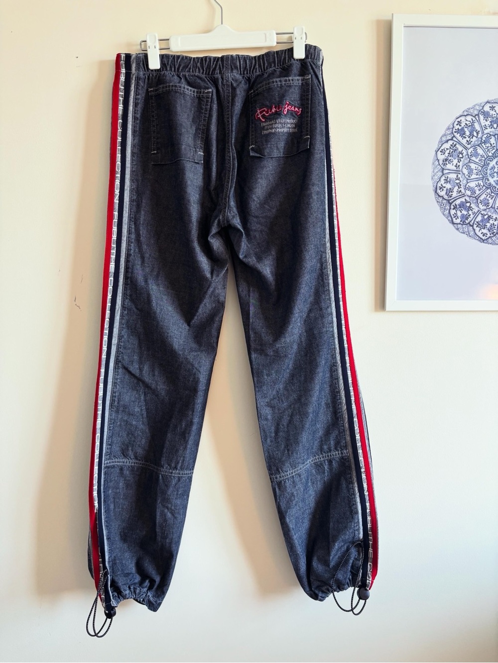 Y2K FUBU Denim Track Pants Utility Jeans Size 4-6